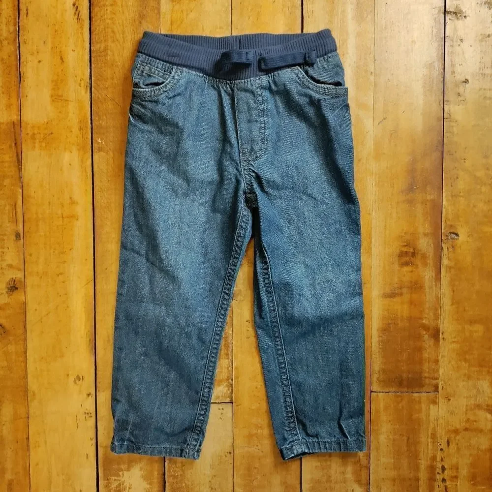 Carters 2T skinny jeans elastic waist pull on dark wash Cotton Utility